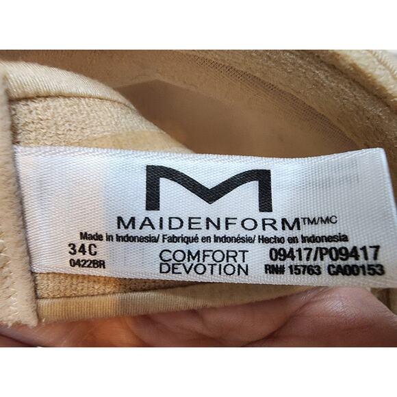 Maidenform Comfort Devotion 34C Strapless Underwire Bra - Picture 3 of 4